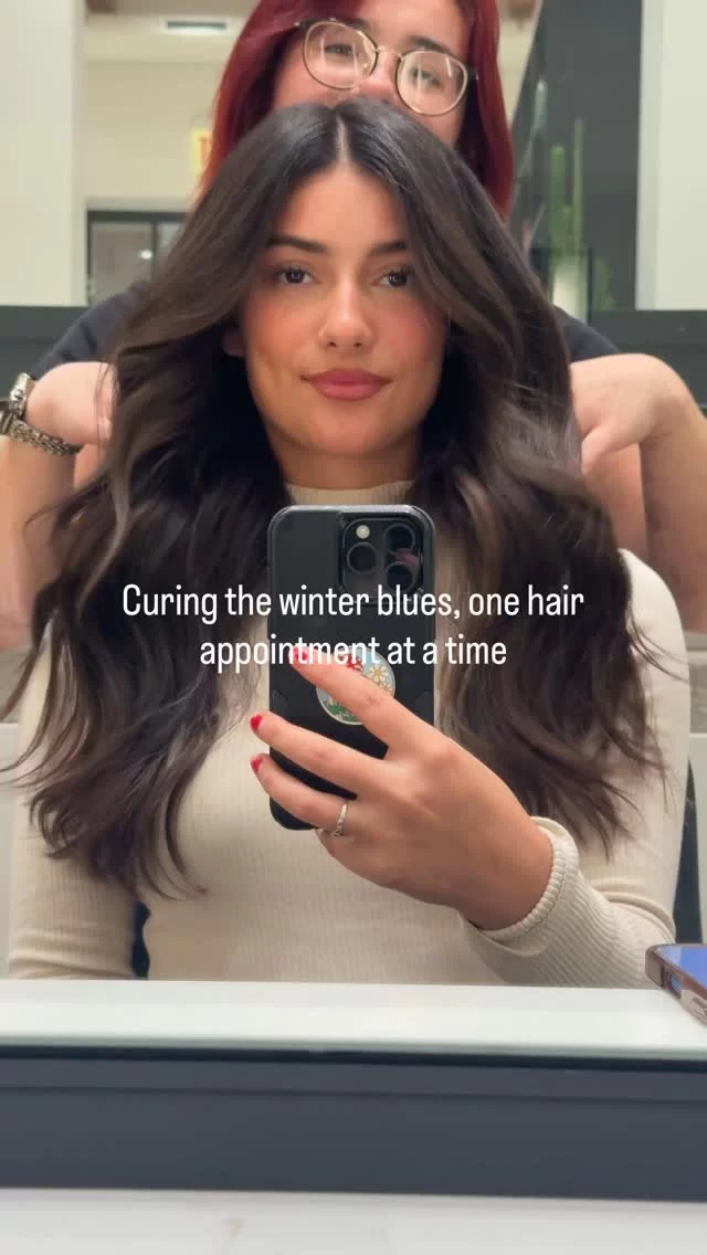 The only cure to to beat the winter blues ❄️💁‍♀️ Book that hair appointment!! 

Color: @megumicolorr 🤎

#chicagohairstylist #salonlife